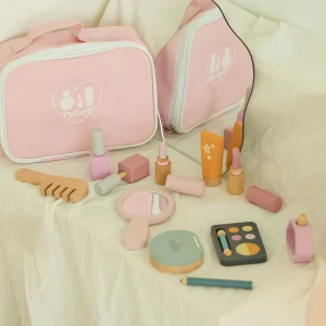 Set de maquillaje de madera con maletín