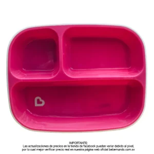 Munchkin - Plato con divisiones color rosa - Individual