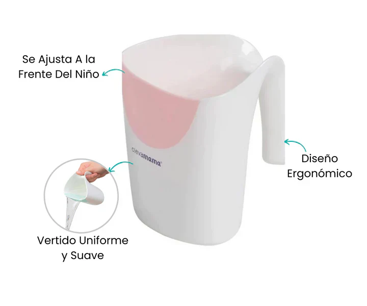 Clevamama - Jarra Para Enjuagar Cabeza Rosa - Imagen 4