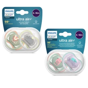 Avent - Set de 2 Chupetes Ultra Air para Bebé | 6 - 18m