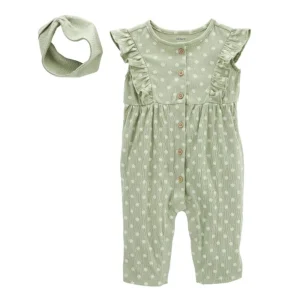 Carter´s - Conjunto de 2 Piezas Jumpsuit y Vincha | +3m
