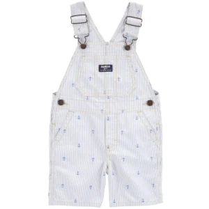 Oshkosh - Overol Corto de Rayas Azules con Estampado de Anclas | +24m