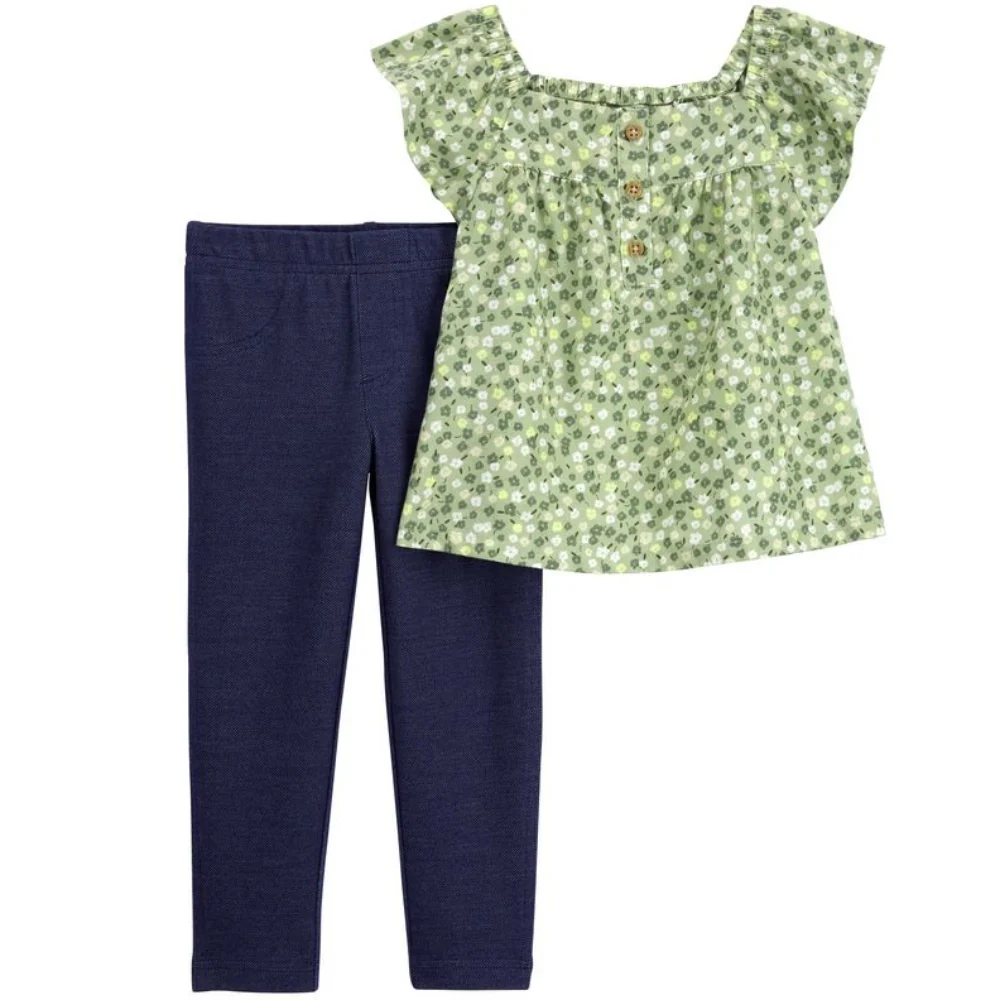 Carter´s - Conjunto de 2 Piezas Bicolor de Flores | +12M