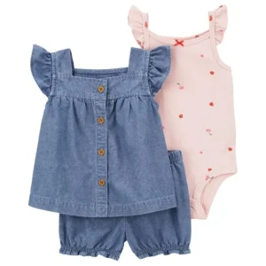 Carter´s - Enterizo Chambray Pink Cherry | +9M