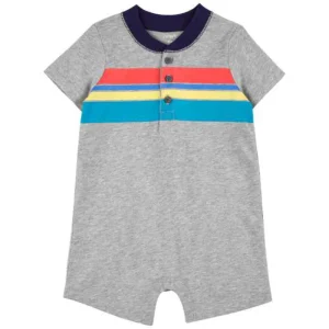 Carter´s - Enterizo gris con franja de colores | +0m