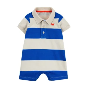 Carter´s - Enterizo con franja azul y blanco  | +9m