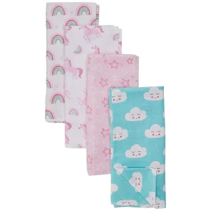 4PK BABITAS NIÑA ROSADO ARCO IRIS Y UNICORNIO