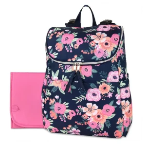 MOCHILA PAÑALERA FLORES