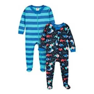 2 PIJAMAS CON PIE NIÑO TIBURON