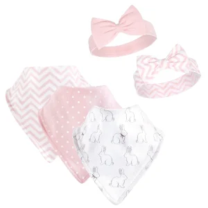 5PC BABERO BANDANA NIÑA CONEJO