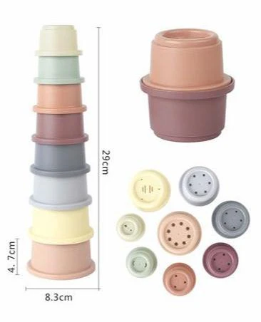 Vasos Apilables en Colores Pastel - Imagen 4