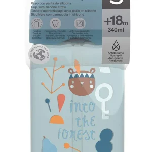 BOTELLA CON CAÑITA 11 OZ  FOREST AZUL