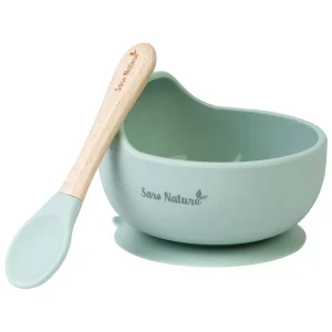 Cuenco Con Ventosa Y Cuchara Mint Saro