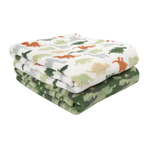 SET DE 2 COBIJAS DINOSAURIOS Y ARMY