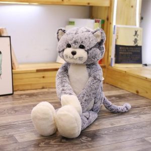 Peluche Gato Gris y Blanco