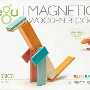 Tegu Sunset - 14 Piezas Bloques Magnéticos de Madera